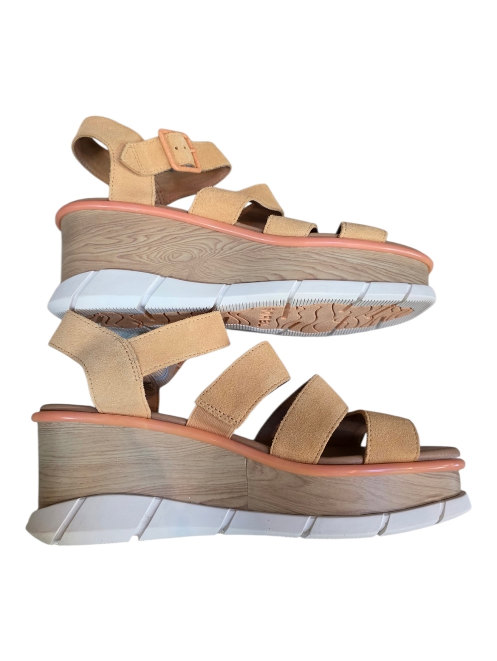 Sorel Joanie III Tan Leather Suede Sandals Wedge Size 10.5 NWOT - Picture 5 of 8